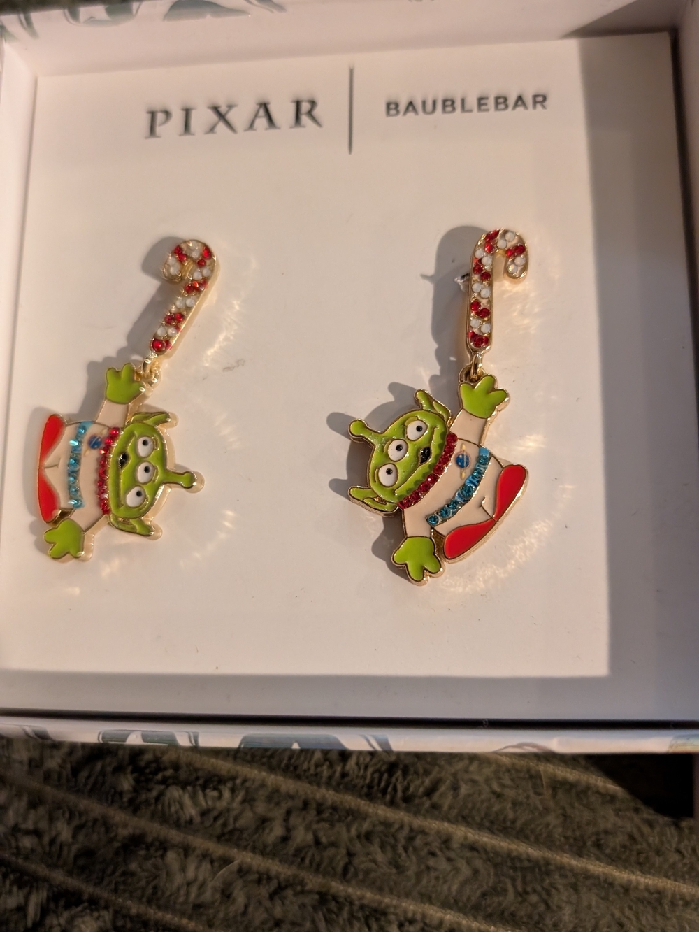 Pixar / Baublebar Toy Story Alien w/ Candy Cane Earrings